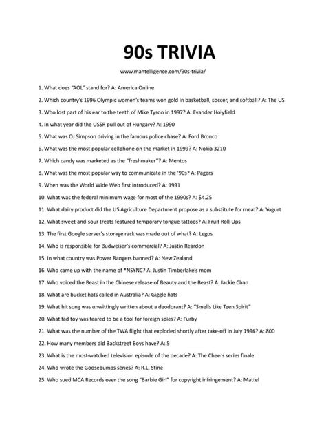 Ultimate 90s Trivia: Test Your 1990s Knowledge!