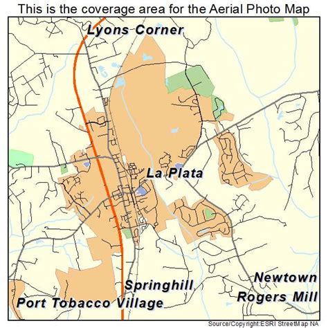 Aerial Photography Map of La Plata, MD Maryland