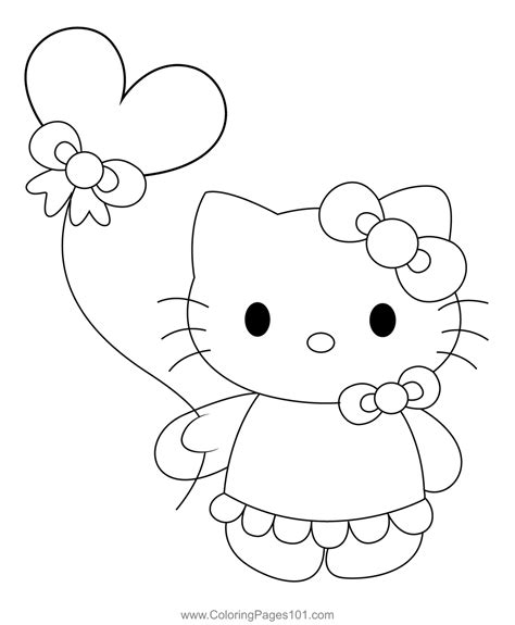 Cut Hello Kitty Coloring Page for Kids - Free Hello Kitty Printable ...