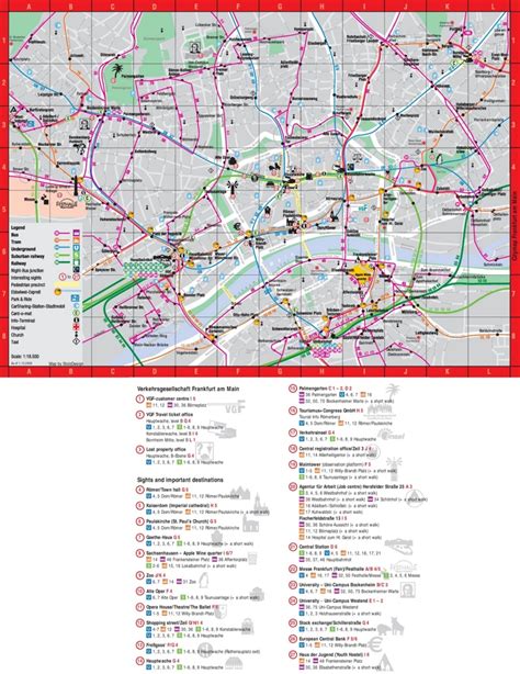 Frankfurt sightseeing map - Ontheworldmap.com