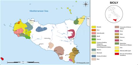 Italy Map of Vineyards Wine Regions