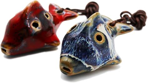 Amazon.com: 6 Hole Ocarina Fish Shaped Ocarina Alto C Ceramic Ocarinas ...