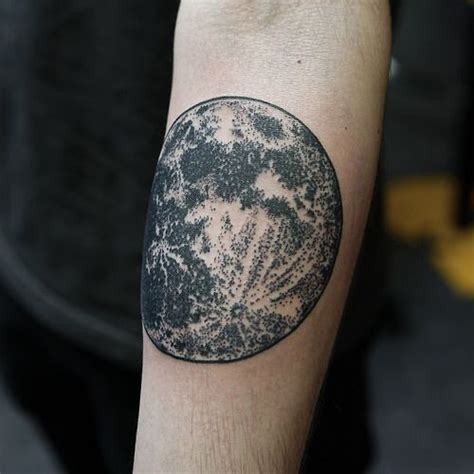 Realistic moon tattoo - Tattoogrid.net