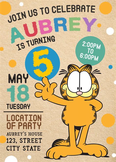 Garfield Design Birthday Invitation - Jamakodesigns - Garfield Design ...