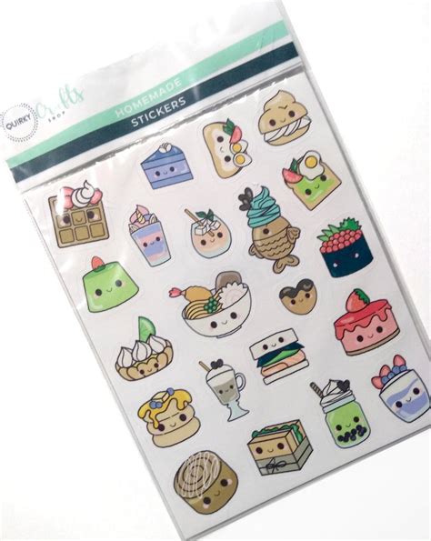 Kawaii Food Sticker Sheets Planner Stickers | Etsy