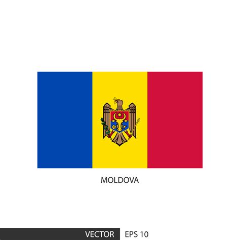 Moldova square flag on white background and specify is vector eps10 ...