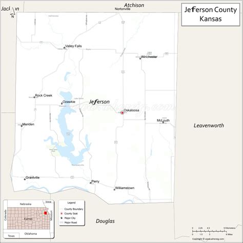 Map of Jefferson County, Kansas - Where is Located, Cities, Population ...