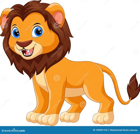 Cute Baby Lion Smile Cartoon Stock Illustration - Illustration of mane ...