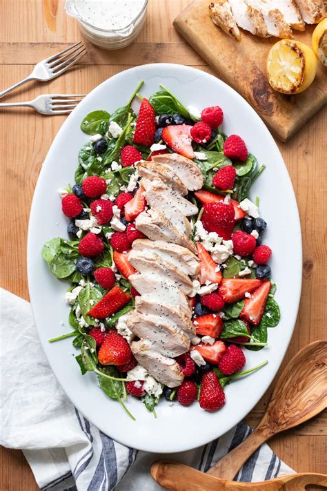 Grilled Chicken Berry Salad with Lemon Poppy Seed Dressing - Wyse Guide