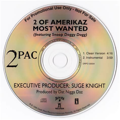 2Pac Featuring Snoop Doggy Dogg* - 2 Of Amerikaz Most Wanted (1996, CD ...