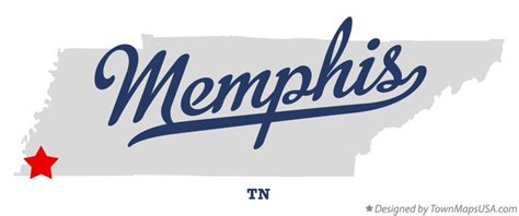 Map of Memphis, TN, Tennessee