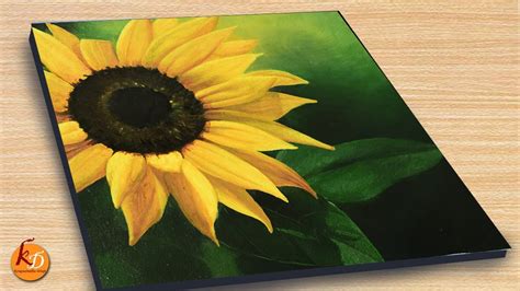 Easy Sunflower Painting using Acrylic / Acrylic painting for beginners ...