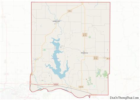 Map of Jefferson County, Kansas - Thong Thai Real