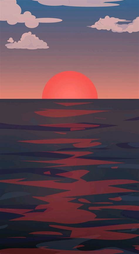 Animated sunset, animated, reflection, sun, sunset, water, HD phone ...