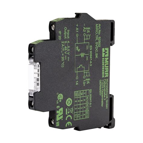 Optocoupler Relay: 2A, SPST, 35mm DIN rail mount (PN# 52502 ...