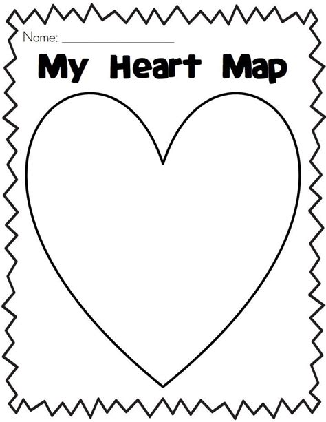 Heart Map Template in 2024 | Heart map, Heart map writing, Heart template