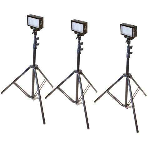 Bescor Three-Point LED-70 Studio On-Camera Lighting Kit LED70T