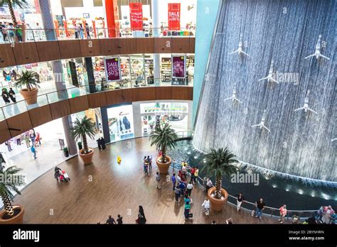 Waterfall in Dubai Mall - world's largest shopping mall Stock Photo - Alamy