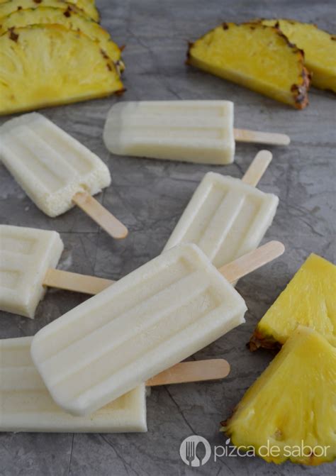 Paletas piña colada - Pizca de Sabor