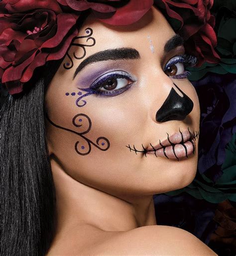 Sugar Skull Makeup Tutorial - Halloween Makeup - Maybelline | Cute ...