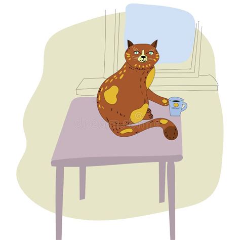 Cat Under The Table Clipart