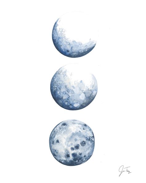 Moon, Watercolor Moon, Moon Painting, Watercolor Print, Moon Art Print ...