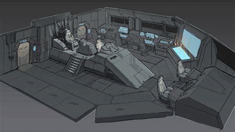 Fi Sci Spaceship Interior | quick sketch of a space destroyer's bridge ...