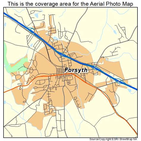 Aerial Photography Map of Forsyth, GA Georgia