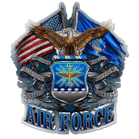 Air Force Double Flag Eagle Decal – Military Republic