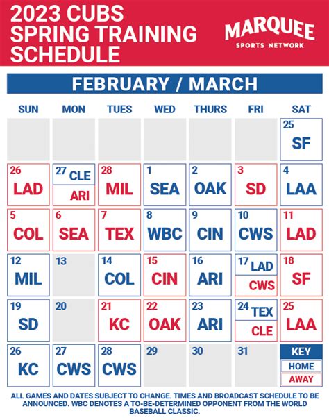 Cubs Spring Training Schedule For 2024 - Liza Sheryl