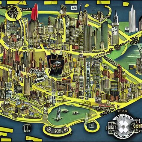 gotham city map | Stable Diffusion