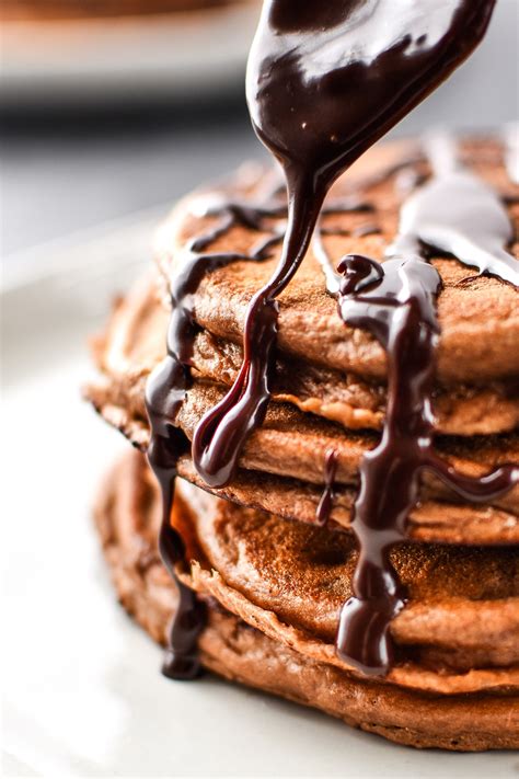 chocolate pancakes made with chocolate syrup