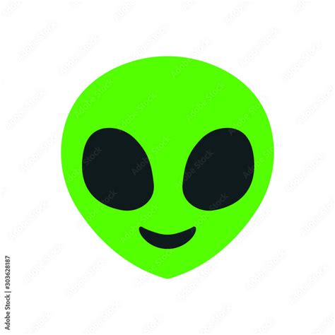 Green alien face emoji vector symbol Stock Vector | Adobe Stock