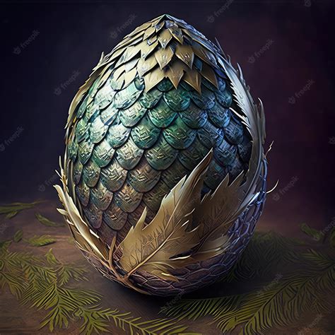 Premium Photo | Dragon egg black and gold scaled fantasy eggs dinosaur ...