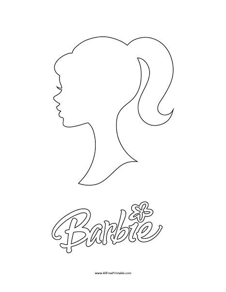 Barbie Head Outline Pattern – Free Printable