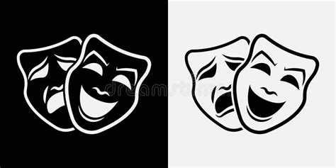 Theater Masks. Vector Illustration Stock Illustration - Illustration of ...