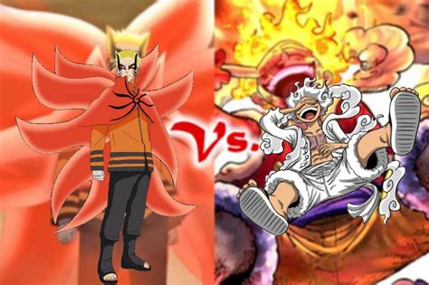 Naruto Baryon Mode Vs Luffy Gear 5