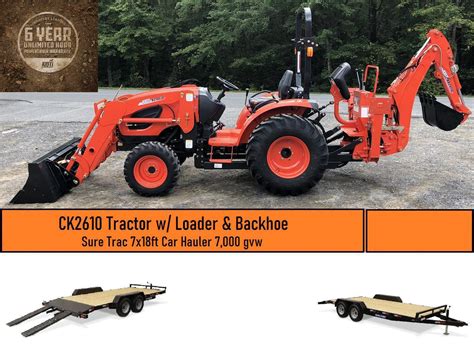 2022 KIOTI Package Deal #3 - CK2610 Tractor w/ Loader Backhoe & Sure ...