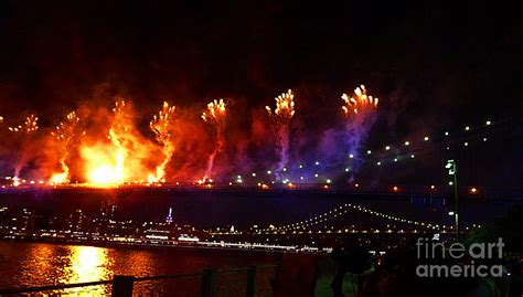 Brooklyn Bridge Fireworks Photograph by Kendall Eutemey - Fine Art America