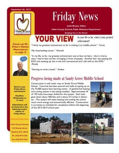 Progress being made at Sandy Grove Middle School - Friday News