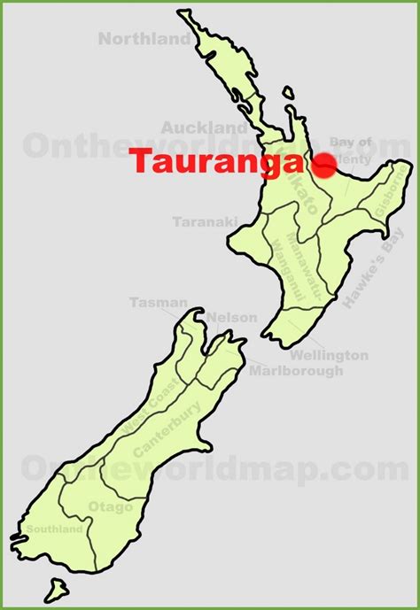 Tauranga location on the New Zealand Map - Ontheworldmap.com