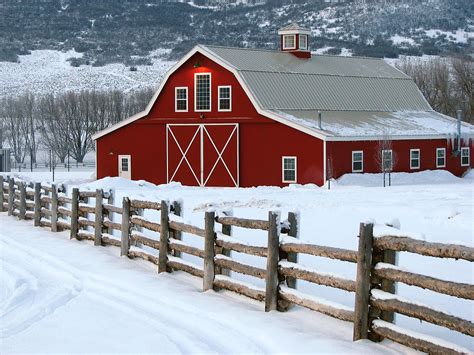 Winter Barn Photograph by David Kocherhans