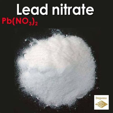 Lead(II) nitrate is used in the manufacture of matches and special ...