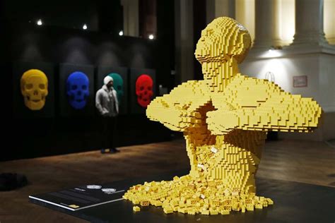 The art work titled “Yellow” which is made out of Lego bricks is seen ...