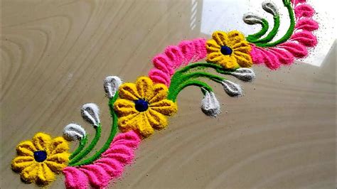 Simple and Beautiful Border Rangoli Design - ArtsyCraftsyDad