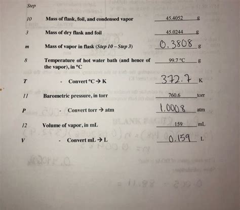 Solved Calculate the vapor density at STP using THIS | Chegg.com