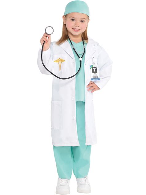 Child Toddler Doctor Nurse Uniform Fancy Dress Costume & Stethoscope ER ...