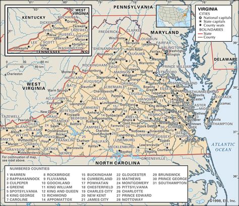 Printable Map Of Virginia Counties