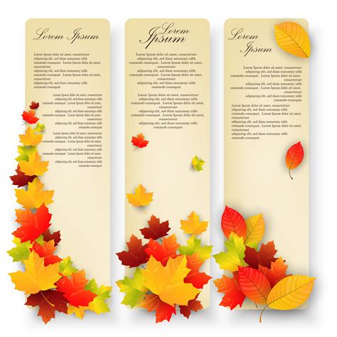 Autumn leaves banners.Vector 6574523 Vector Art at Vecteezy