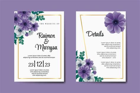 Floral Invitation Wedding Invitation SVG Graphic by Dender Studio ...